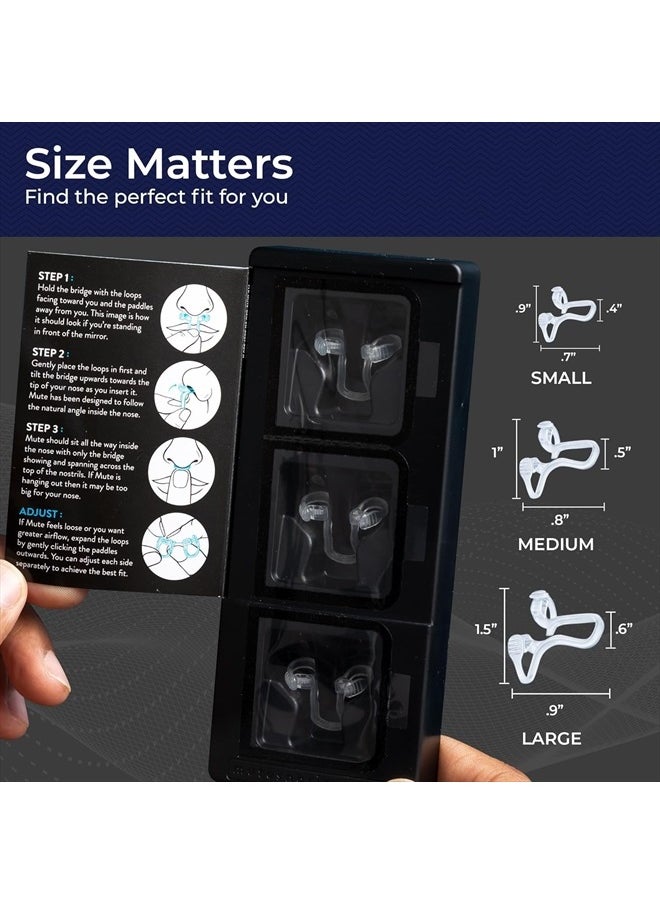 MUTE by Rhinomed Nasal Dilator for Snore Reduction Starter Pack Increases Airflow Anti Snoring Devices Nasal Dilators for Sleeping Transparent Internal Nasal Dilator Snoring Solution