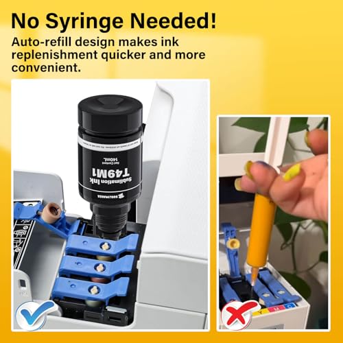 SUBLIMAKER 700ML T49M F170 F570 Sublimation Ink Compatible Replacement for Epson Surecolor F170 F570 SC-170 170 570 Sublimation Printer (T49M1 T49M2 T49M3 T49M4 Autofill/ICC-Free/Anti-UV/5-Pcaks) - Image 3