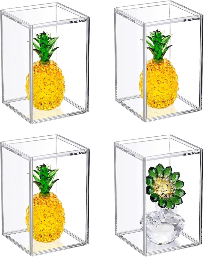 TPGP OGANAZI 4 Pack Clear Acrylic Stackable Display Boxes with Sliding Lid - Image 1