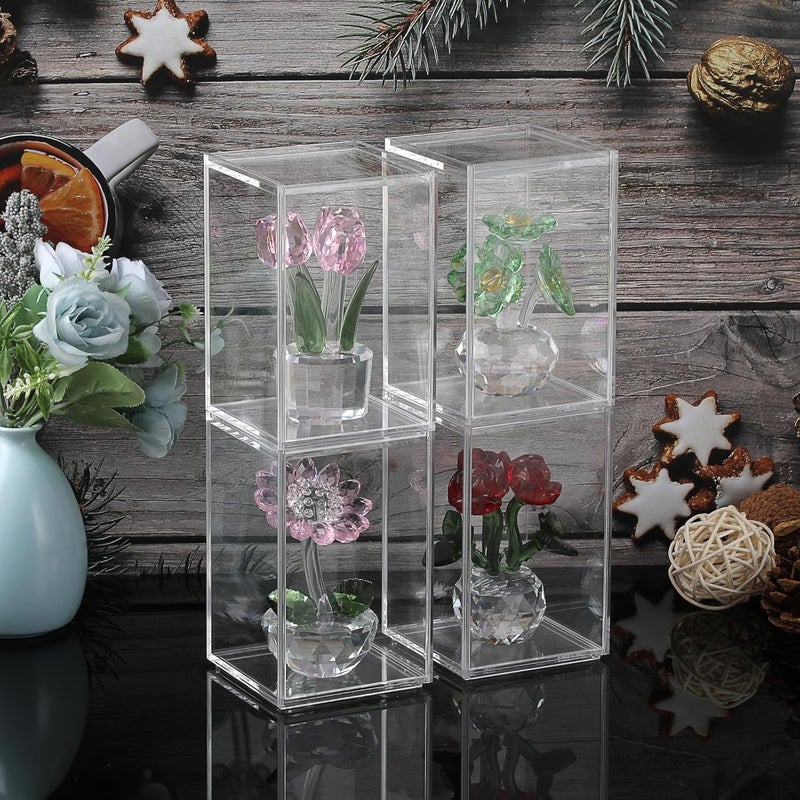 TPGP OGANAZI 4 Pack Clear Acrylic Stackable Display Boxes with Sliding Lid - Image 5