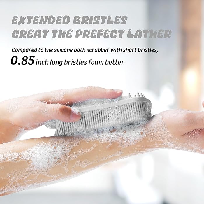 Plenteous Silicone Body Scrubber | Silicon bathing brush Silicone Body Brush | Dry Brush Body Exfoliating Brush Gentle Exfoliating for Women,Men and Babies with Sensitive Skin (Multicolor) - Image 5