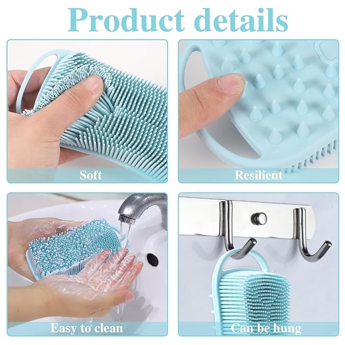 Plenteous Silicone Body Scrubber | Silicon bathing brush Silicone Body Brush | Dry Brush Body Exfoliating Brush Gentle Exfoliating for Women,Men and Babies with Sensitive Skin (Multicolor) - Image 2