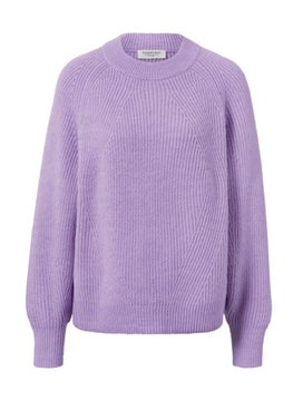 Tchibo Women Round Neck Knitted Sweater, Lavender  - Image 2