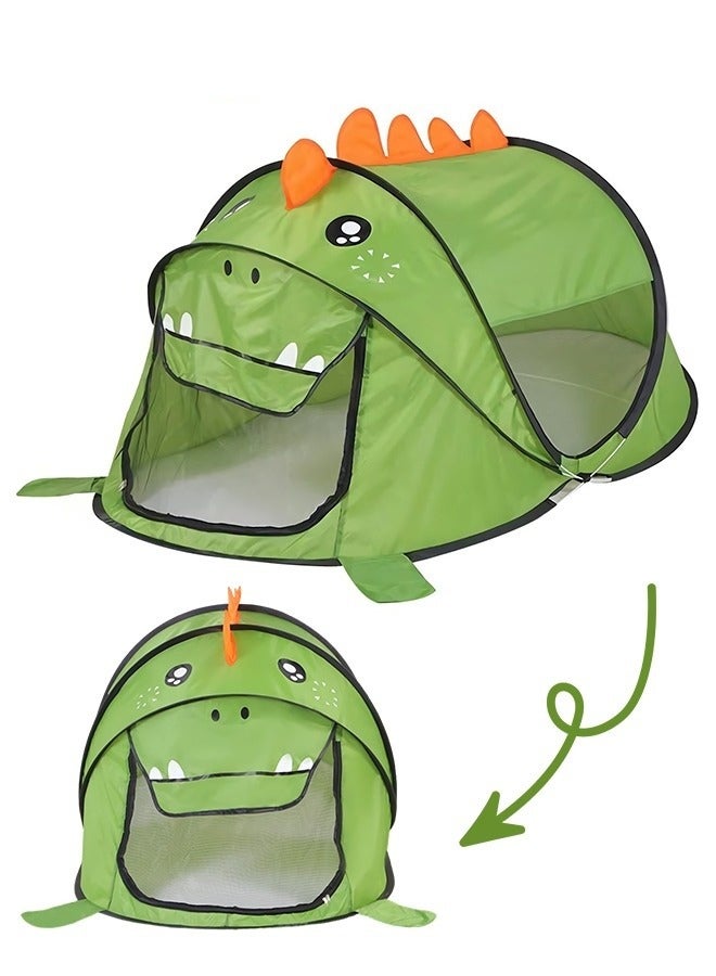 MIXDE Kids Portable Dinosaur Tent, Durable Pop up Tent with Travel Bag, Fun Playhouse for Indoor and Outdoor, Easy to Set Up and Fold, Plenty of Room to Play, Suitable for Family Vacation on Beach, Garden  - Image 2