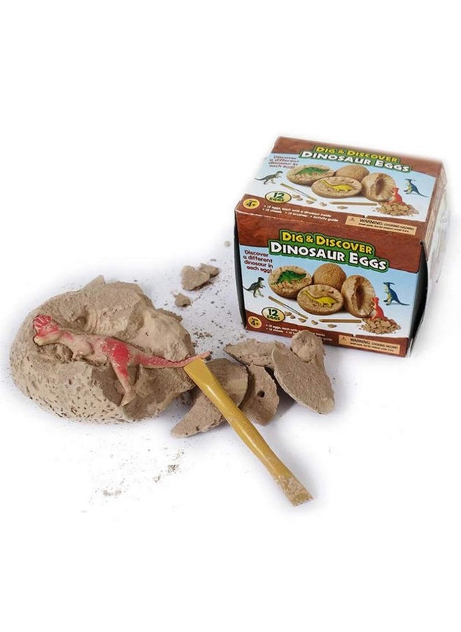 Playmate - Playmate Dinosaur Eggs 12 Pcs Dig Up Kit, 12 Pcs Dinosaur Eggs-Dig Out 12 Cute Dinosaur Toys, Fun Easter Children Gifts, Archaeology Science STEM Learning Educational Gift - Image 1