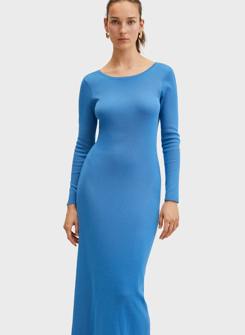 MANGO Long Sleeve Dress