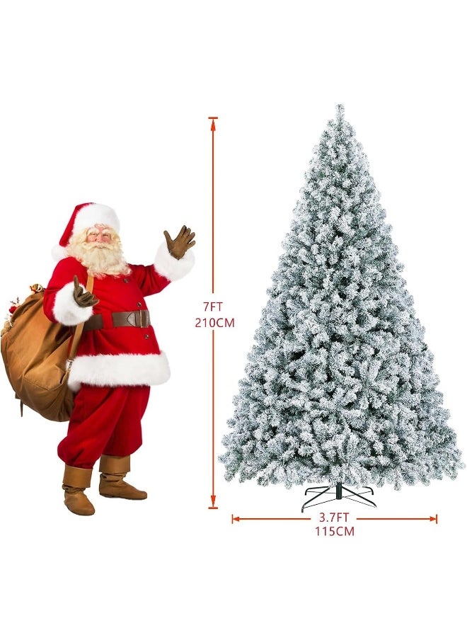 7 Foot Artificial Christmas Tree with 1100 Branches and Snow, Quick Assembly, Metal Hinges and Foldable Base Suitable for Family Interaction - pzsku/Z4E6735EA5F4F4B62C674Z/45/_/1736158425/b39454e1-b530-49cd-ae33-a880aadfb63f