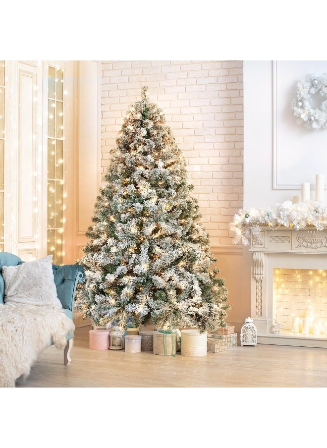 7 Foot Artificial Christmas Tree with 1100 Branches and Snow, Quick Assembly, Metal Hinges and Foldable Base Suitable for Family Interaction - pzsku/Z4E6735EA5F4F4B62C674Z/45/_/1736158426/8683fec9-9203-4f8d-8683-5a2057af76b0