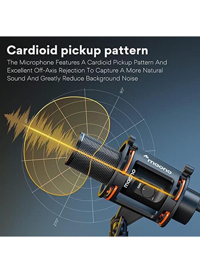 erorex Usb Computer Microphone All In One Condenser Mic With Gain Knob And Zero Latency Monitoring Metal Pop Filter Tripod Stand For Podcasting Streaming Youtube Voice Over Zoom Meeting - Image 5