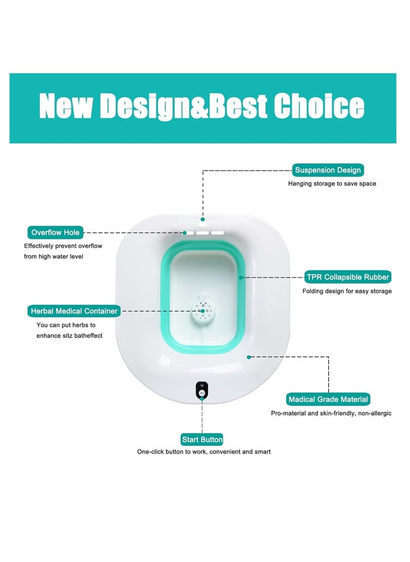 Hihonor Electric Toilet Seat-electric Sitz Bath For Hemorrhoids Foldable Sitz Baths For Postpartum Care Postpartum Care Steam Seat Suitable For Pregnant Women Elderly Bubble Mode  - Image 2