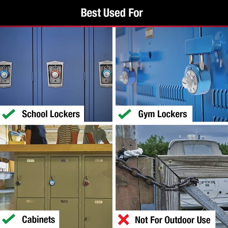 Master Lock 1561DLTBLU Locker Lock Combination Padlock, 1 Pack, Light Blue - Image 4