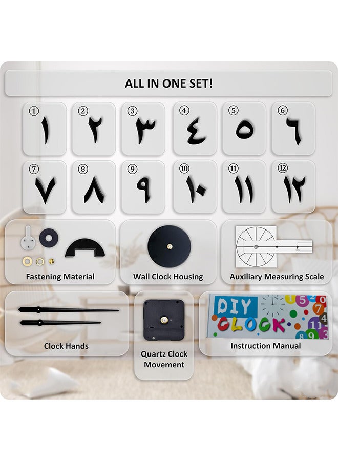 VINSOC 3D Acrylic DIY Wall Clock Large Modern Silent Timepiece Frameless Design Perfect for Living Room, Home Office Black - Image 5