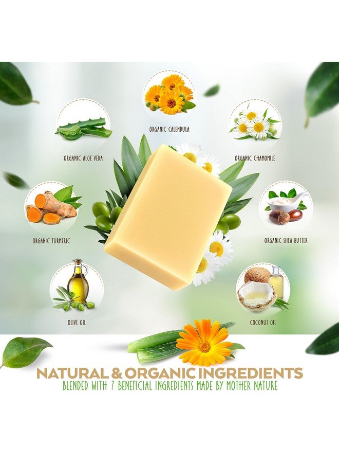 Aspen Kay Naturals Aspen Kay Naturals Handmade Aloe Vera & Calendula Soap for Face & Body - Natural & Organic Ingredients - Organic Aloe Vera, Calendula & Turmeric - Shaving Soap - Made in the USA 4.5 oz - Image 2