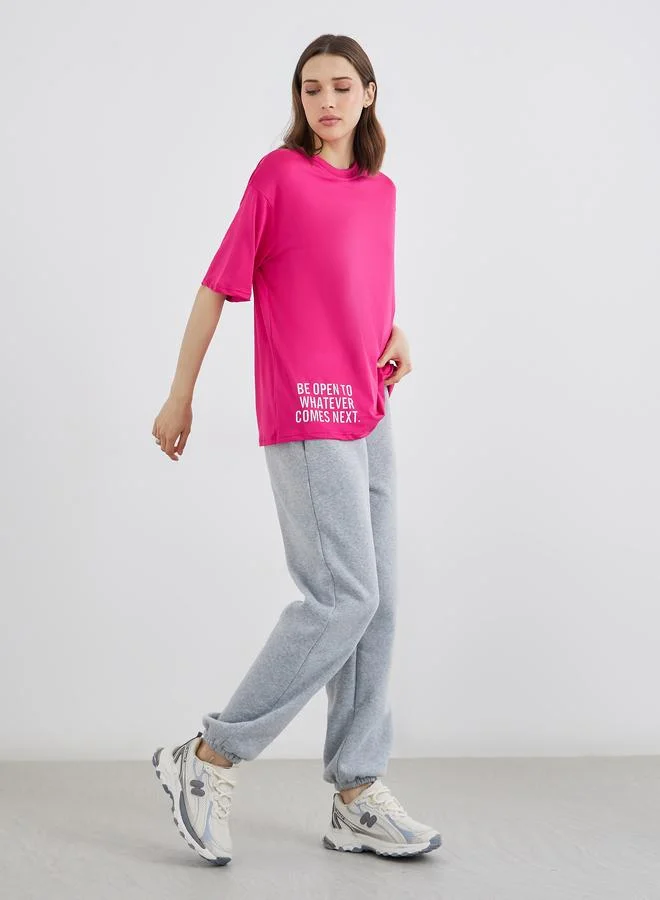 Take Two Take Two Slogan Print Oversized T-Shirt