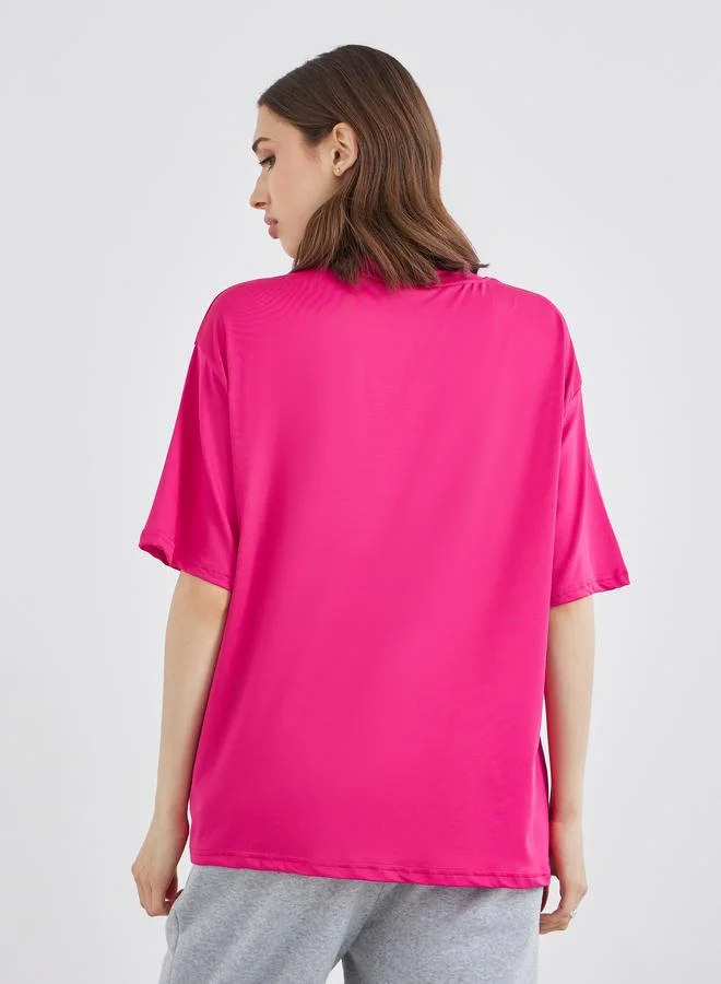 Take Two Take Two Slogan Print Oversized T-Shirt