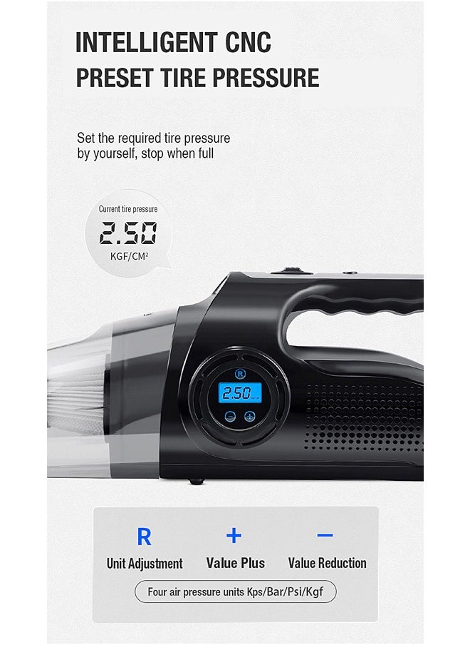 Mi VAZA Cordless Car Vacuum Cleaner - Rechargeable Dustbuster - Handheld Vacuum Cleaner with LED Light and Inflator - 6000Pa  - Image 4