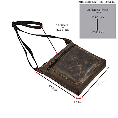 Cochoa Real Leather Purse for Women Crossbody Bag Travel Shoulder Handbag Small Vintage Pocketbook (Coffee Crazy Horse) - Image 4