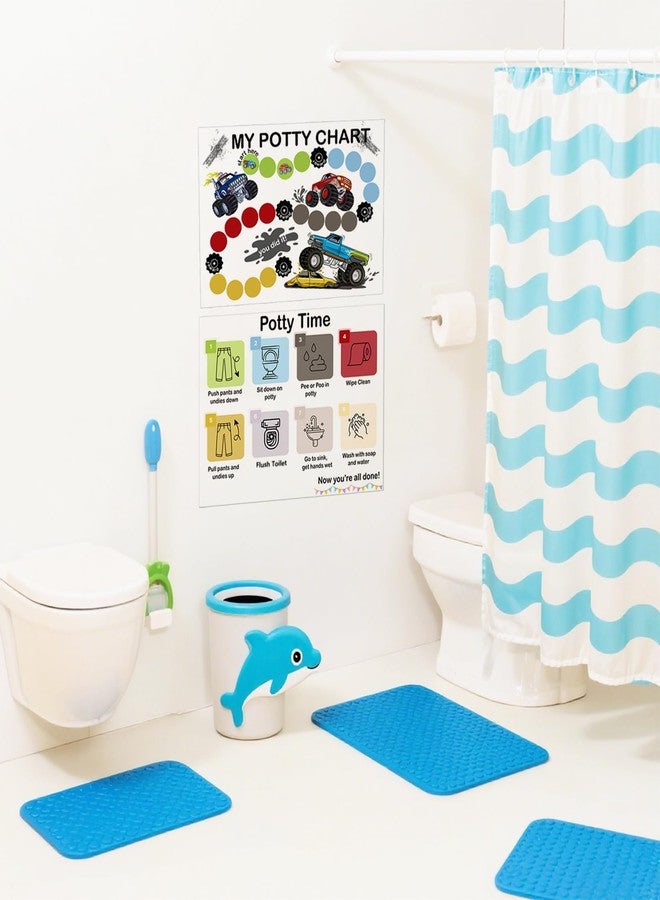 Boqon 16 Pcs Truck Themed Potty Chart for Toddlers Boys, Potty Training Chart for Toddlers Boys Self-Adhesive Truck Stickers Reward Charts for Toddler Kids (Car16) - Image 3