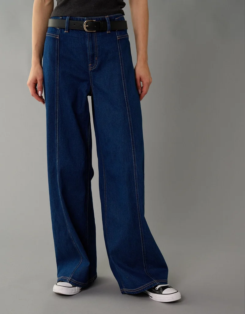 امريكان ايجل جينز دريمي دريب بخصر منخفض وساق واسعة للغاية