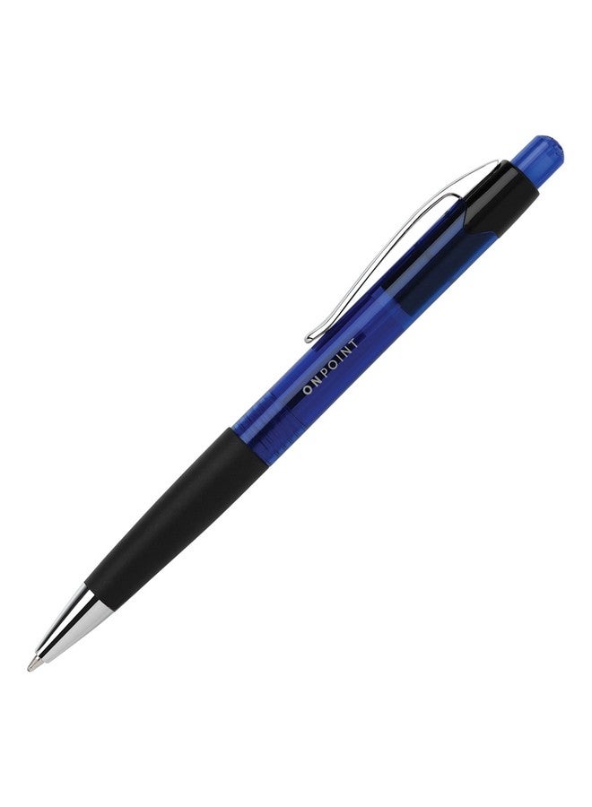 Office Depot Soft-Grip Retractable Ballpoint Pens, Medium Point, 1.0 Mm, Blue Barrel, Blue Ink, Pack Of 12 - Image 4