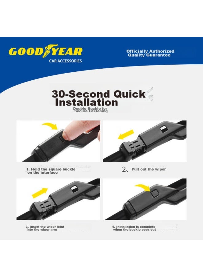 GOODYEAR Goodyear Changan Mazda Cx5 Windshield Wipers For 2017- Models, Automotive Rubber Strips Cx-5 Front Wipers 24/18 Pair Set  - Image 4