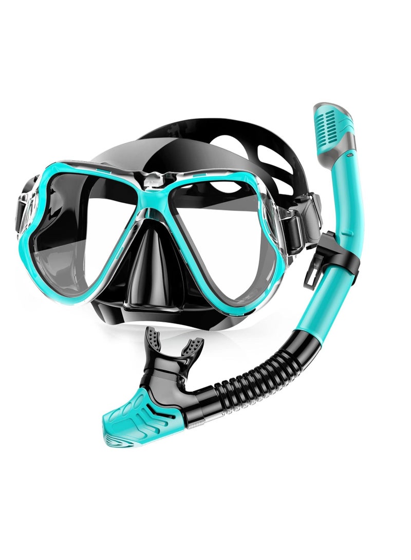 Excefore طقم سنوركل جاف، حزم سنوركلينغ مضادة للضباب، نظارات سنوركلينغ بزاوية رؤية بانورامية واسعة، معدات سنوركلينغ احترافية للبالغين - Image 1