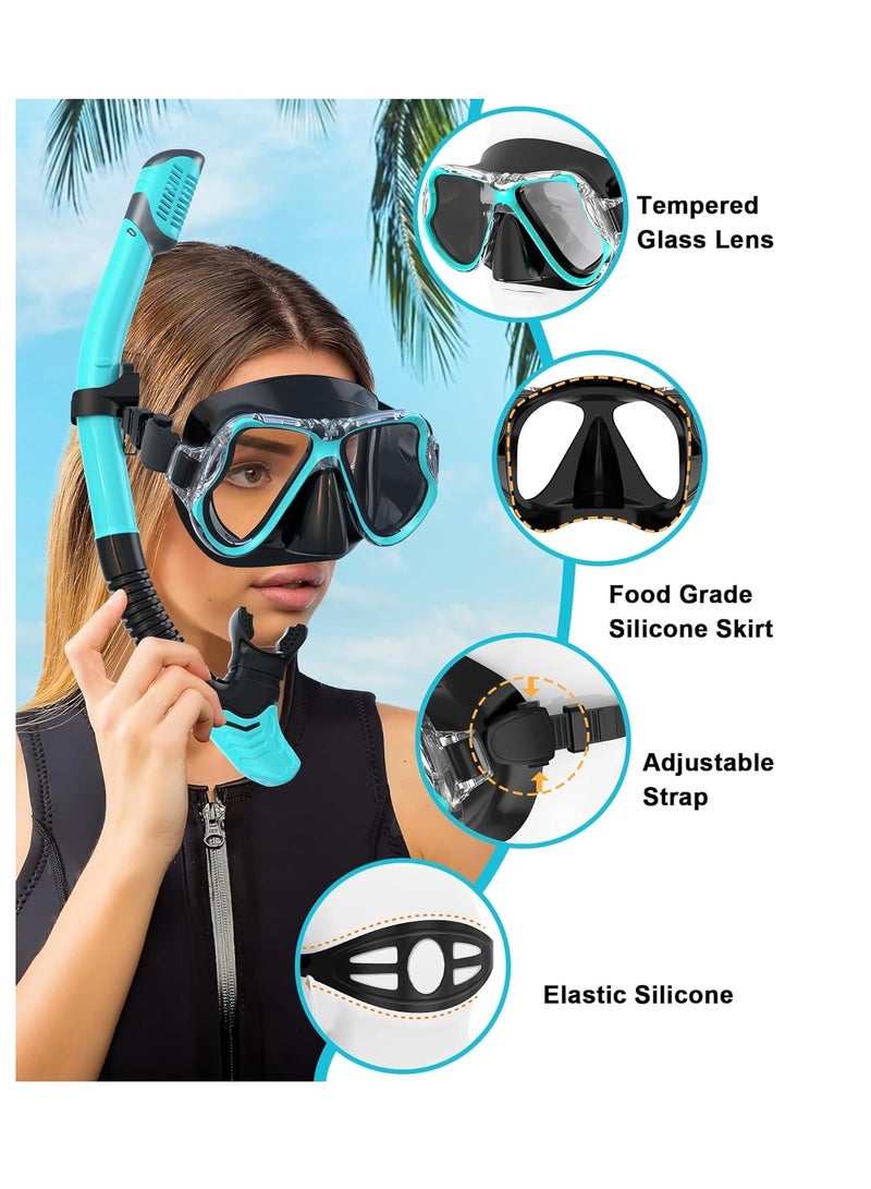 Excefore طقم سنوركل جاف، حزم سنوركلينغ مضادة للضباب، نظارات سنوركلينغ بزاوية رؤية بانورامية واسعة، معدات سنوركلينغ احترافية للبالغين - Image 3