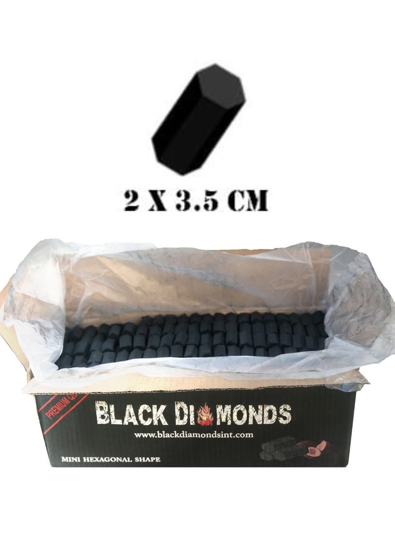 Black Diamonds Coconut Shell Charcoal Shape Mini Hexagon Sticks 10KG Bulk - Image 2