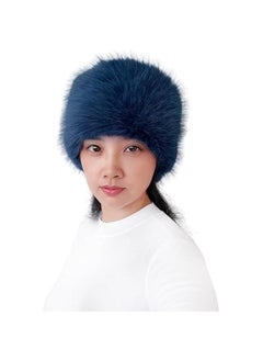 Arabest Teal Blue Faux Fur Women's Winter Headband Ear Warmer with Long Pile  - Image 1