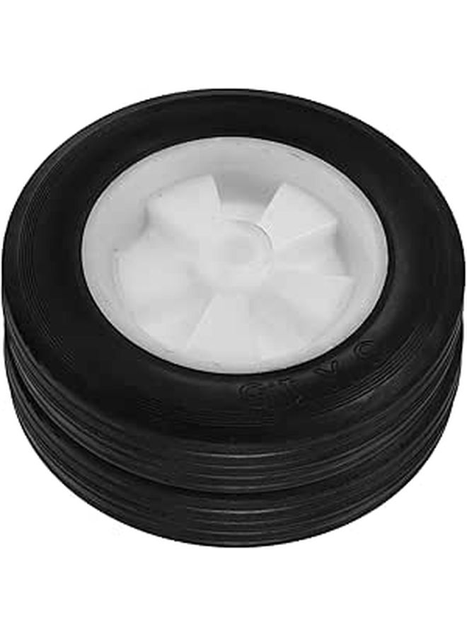 6 Inch Solid Rubber Lawn Mower Wheels 2pcs Straight Tread Replacement Parts - Image 1