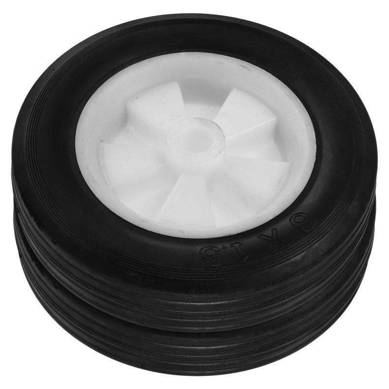6 Inch Solid Rubber Lawn Mower Wheels 2pcs Straight Tread Replacement Parts - Image 2
