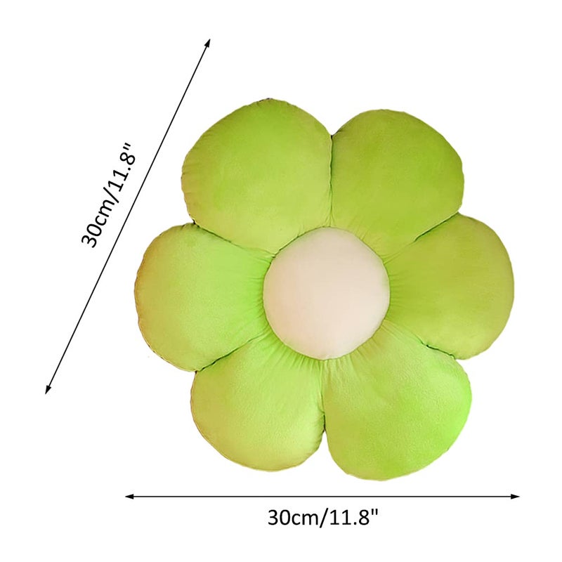 lannery lannery Flower Plush Throw Pillows  Flower Floor Pillow Seating Cushion Toy for Reading  Room  Watching TV (11.8""  Green)  - Image 4