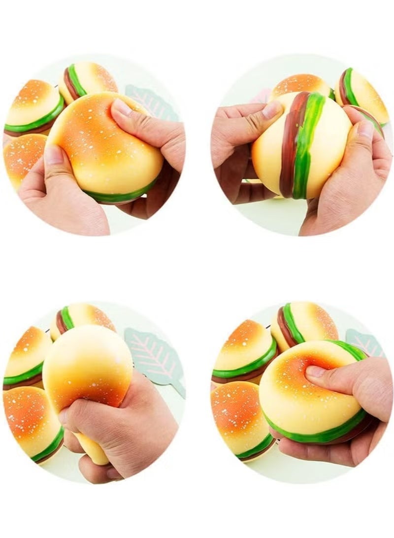 Needoh Decompress and Stress Stretch Burger Toy, Slow Rising Squishy Squeeze Toys, Soft Stress Relief Toys for Kids Birthday Gifts for Boys Girls Adults Pack of 1 - Image 3