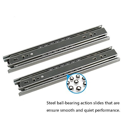 URBEST 2 Pairs 9" Full Extension Ball Bearing Telescopic Drawer Slides Slide Rails (9 inch) - Image 3