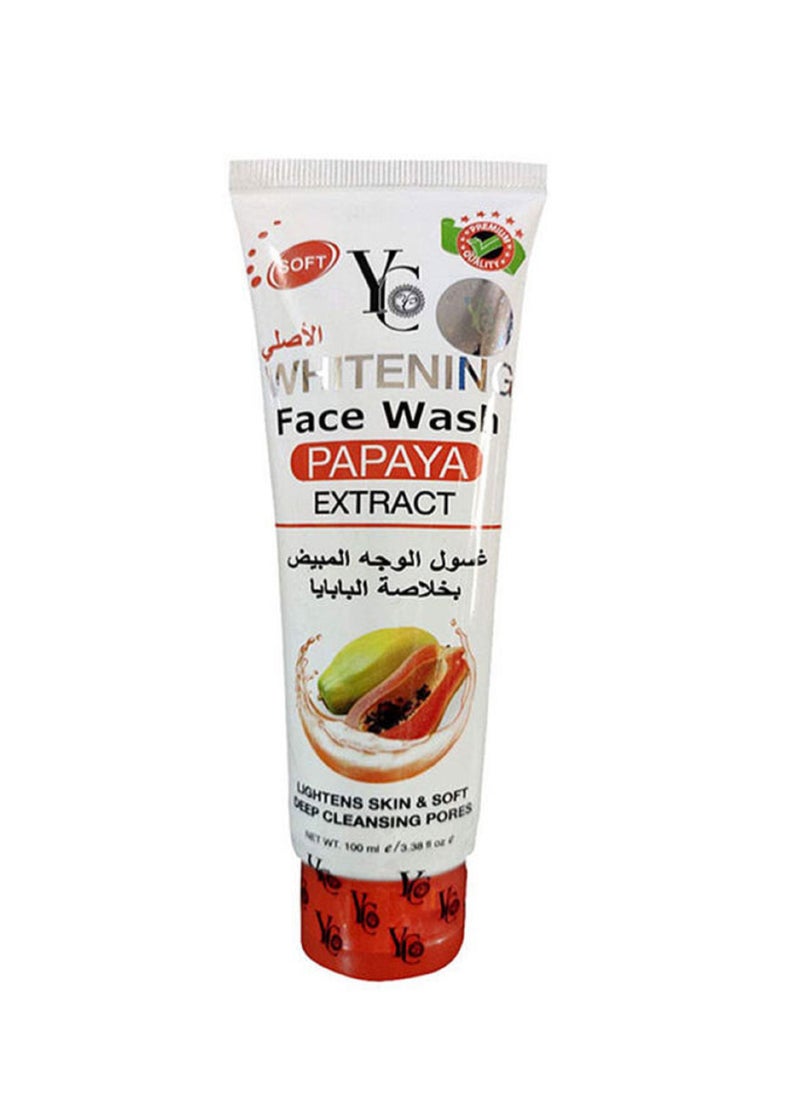 YC PACK oF 2 Whitening Face Wash Papaya 100ml x 2  - Image 2
