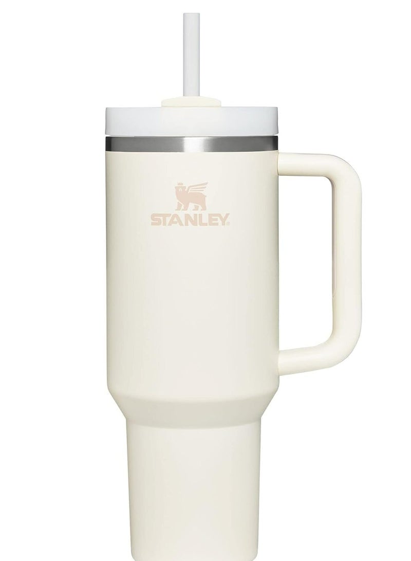 ستانلي كوب Quencher H2.0 FlowState سعة 40 أونصة من الفولاذ المقاوم للصدأ معزول بغطاء وقش - مثالي للمياه والشاي المثلج والقهوة - Image 1