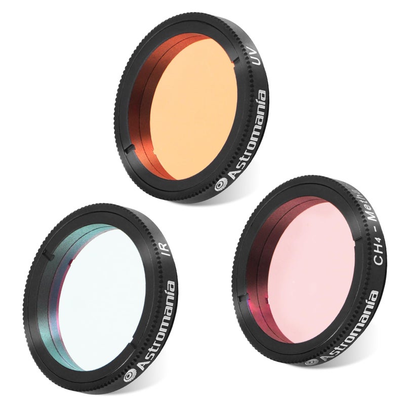 Astromania 1.25-Inch Specialized Planetary Imaging Filter Set - 3-Piece (UV/Methane/IR) for Enhanced Astrophotos - Image 1