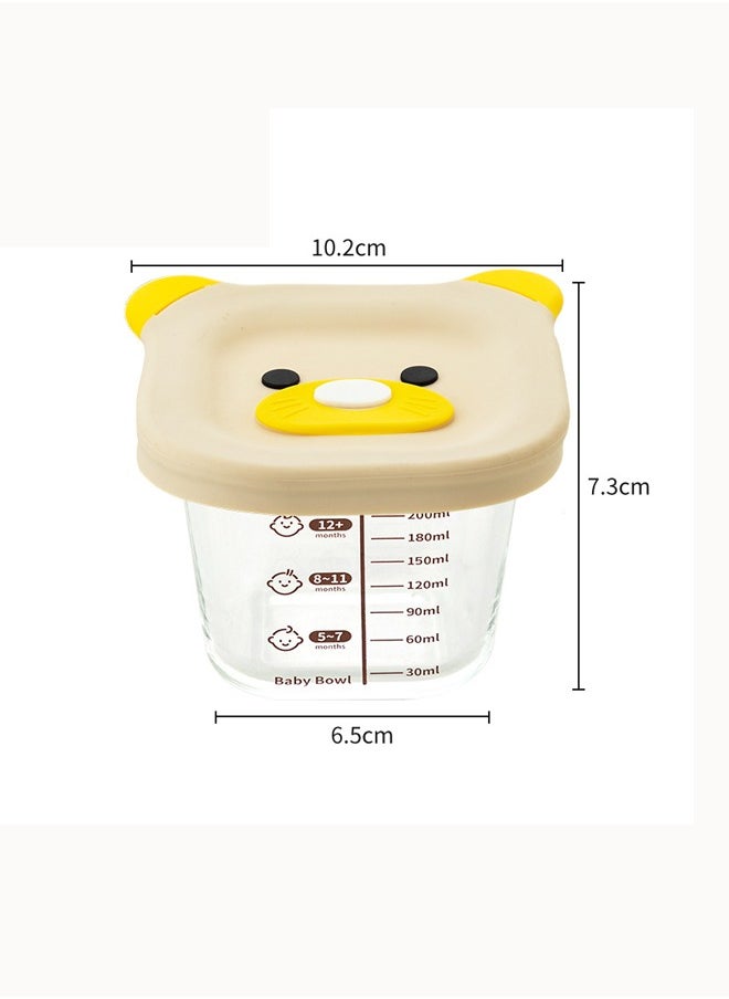 Aissiora Baby sealed bowls Baby glass food storage box Convenient children's food storage box Baby food bowl Cold and heat resistant Can be steamed and microwaved  - Image 2