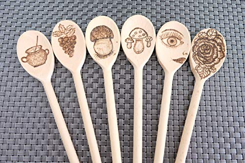 BICB Mini 8-Inch Long Wooden Spoons, Oval Wood Mixing Spoons for Baking, Stirring -Sauce Spoons Made of Natural Beechwood - Set of 6 mini wooden spoons - Image 5