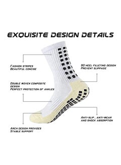 SYOSI 4 Pcs Unisex Non Slip Sport Soccer Socks Breathable Comfortable Athletic Football Basketball Hockey Sports Grip Socks with Rubber Dots  - Image 5