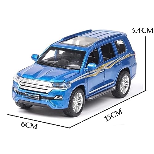 DEUSON ECOM 1:32 Scale Land Cruiser Toy Car for Kids Die Cast Metal Toy Cars with Light Sound Pullback with Openable Door Car, Gold - Image 2