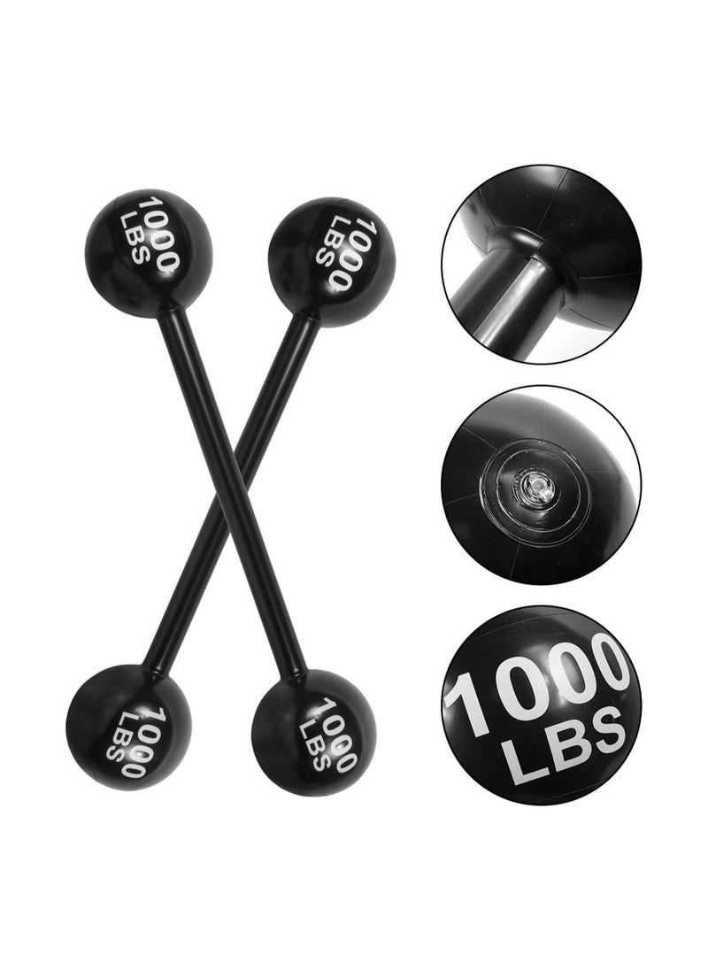 SYOSI - 4 PCS Giant Inflatable Dumbbell Barbell - Carnival Circus Birthday Strongman Party Decorations Supplies Fake Weights Cosplay Props - Blow Up Costume Photo Booth Props Accessory - Image 1