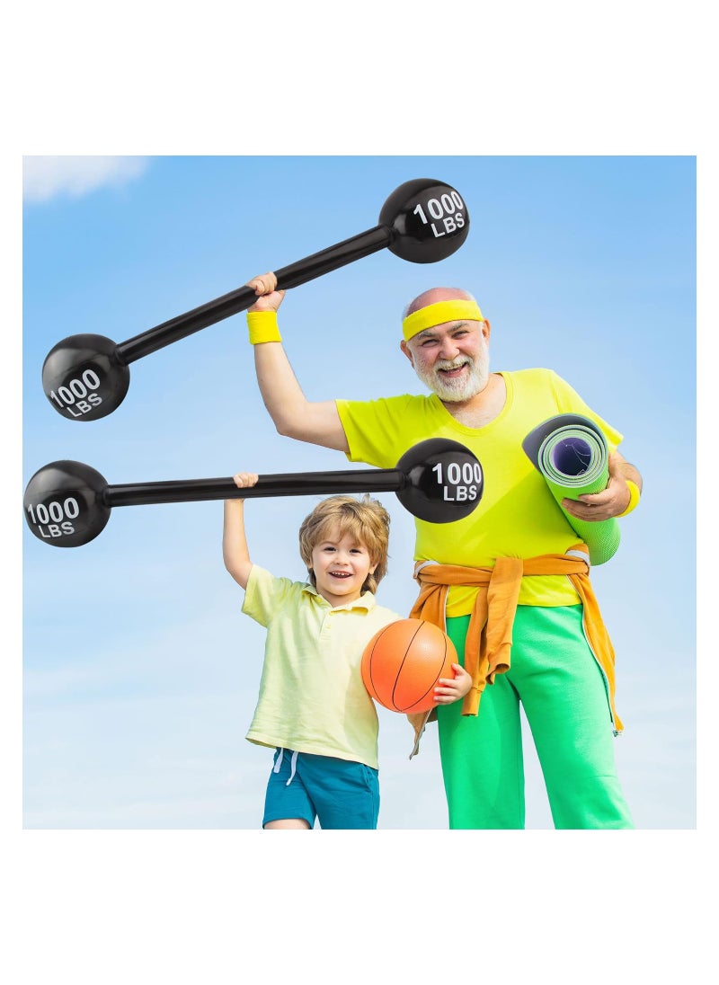 SYOSI - 4 PCS Giant Inflatable Dumbbell Barbell - Carnival Circus Birthday Strongman Party Decorations Supplies Fake Weights Cosplay Props - Blow Up Costume Photo Booth Props Accessory - Image 1