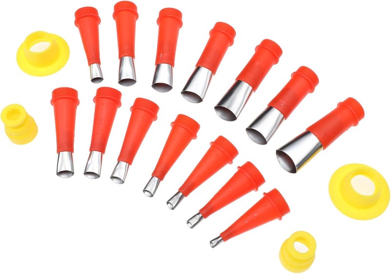 Caulking Nozzle Set Stainless Steel Construction Tool with Abs Caps, Universal Finishing and Sealing Applicator for Bathroom and Kitchen Adhesive Dispenser Accessories - Image 1