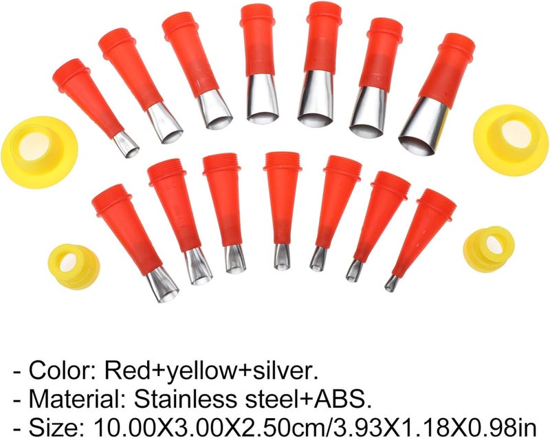 Caulking Nozzle Set Stainless Steel Construction Tool with Abs Caps, Universal Finishing and Sealing Applicator for Bathroom and Kitchen Adhesive Dispenser Accessories - Image 2