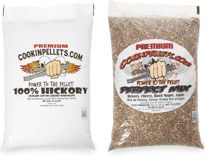CookinPellets Premium Hickory Grill Smoker Smoking Wood Pellets and Perfect Mix Hickory Cherry, Hard Maple, Apple Wood Pellets, 40 Pound - Image 1