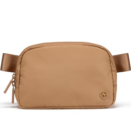 Pander Two Way Zipper Fanny Pack Nylon Everywhere Belt Bag for Women, Water Repellent Waist Packs, Crossbody Bags with Adjustable Strap (Caramel Brown). - Image 1