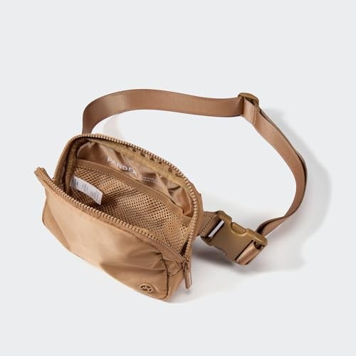 Pander Two Way Zipper Fanny Pack Nylon Everywhere Belt Bag for Women, Water Repellent Waist Packs, Crossbody Bags with Adjustable Strap (Caramel Brown). - Image 4