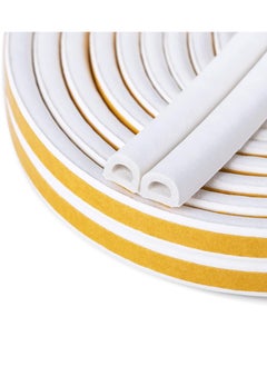 MJZ 5m Self-Adhesive Door Bottom Seal Strip, Doors and Windows Draught Excluder Stopper Foamed Weather Seal Stripping Under Door Soundproof Collision Avoidance Foam Tape (D Type, White)  - Image 1