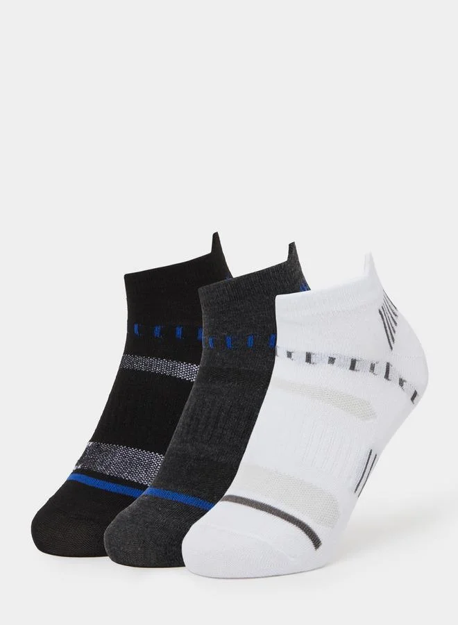ستايلي Pack of 3 - Contrast Detail Ribbed Cuff Ankle Socks